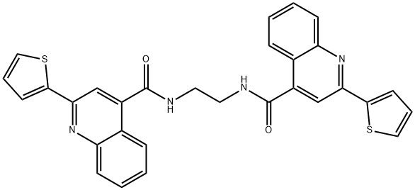 2-thiophen-2-yl-N-[2-[(2-thiophen-2-ylquinoline-4-carbonyl)amino]ethyl]quinoline-4-carboxamide Struktur