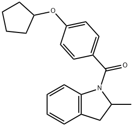 (4-cyclopentyloxyphenyl)-(2-methyl-2,3-dihydroindol-1-yl)methanone Struktur