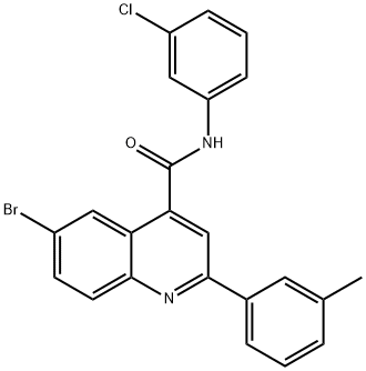 6-bromo-N-(3-chlorophenyl)-2-(3-methylphenyl)quinoline-4-carboxamide Struktur