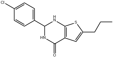 2-(4-chlorophenyl)-6-propyl-2,3-dihydro-1H-thieno[2,3-d]pyrimidin-4-one Struktur