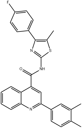 2-(3,4-dimethylphenyl)-N-[4-(4-fluorophenyl)-5-methyl-1,3-thiazol-2-yl]quinoline-4-carboxamide Struktur