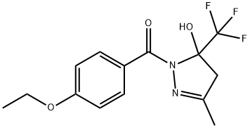 (4-ethoxyphenyl)-[5-hydroxy-3-methyl-5-(trifluoromethyl)-4H-pyrazol-1-yl]methanone Struktur