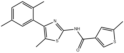 N-[4-(2,5-dimethylphenyl)-5-methyl-1,3-thiazol-2-yl]-5-methylthiophene-3-carboxamide Struktur