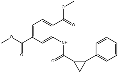 dimethyl 2-[(2-phenylcyclopropanecarbonyl)amino]benzene-1,4-dicarboxylate Struktur