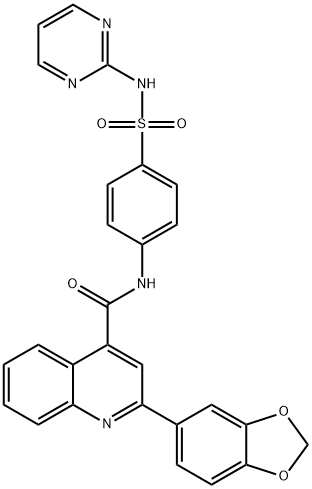 2-(1,3-benzodioxol-5-yl)-N-[4-(pyrimidin-2-ylsulfamoyl)phenyl]quinoline-4-carboxamide Struktur