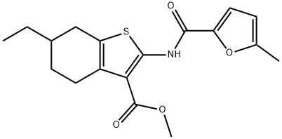 methyl 6-ethyl-2-[(5-methylfuran-2-carbonyl)amino]-4,5,6,7-tetrahydro-1-benzothiophene-3-carboxylate Struktur