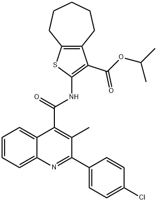 propan-2-yl 2-[[2-(4-chlorophenyl)-3-methylquinoline-4-carbonyl]amino]-5,6,7,8-tetrahydro-4H-cyclohepta[b]thiophene-3-carboxylate Struktur