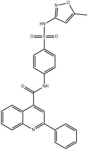 N-[4-[(5-methyl-1,2-oxazol-3-yl)sulfamoyl]phenyl]-2-phenylquinoline-4-carboxamide Struktur