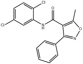 N-(2,5-dichlorophenyl)-5-methyl-3-phenyl-1,2-oxazole-4-carboxamide Struktur