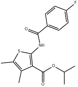 propan-2-yl 2-[(4-fluorobenzoyl)amino]-4,5-dimethylthiophene-3-carboxylate Struktur