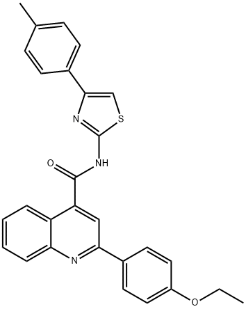 2-(4-ethoxyphenyl)-N-[4-(4-methylphenyl)-1,3-thiazol-2-yl]quinoline-4-carboxamide Struktur