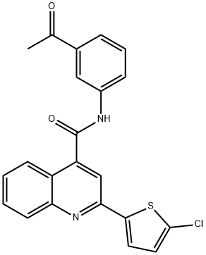 N-(3-acetylphenyl)-2-(5-chlorothiophen-2-yl)quinoline-4-carboxamide Struktur