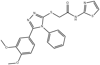 2-[[5-(3,4-dimethoxyphenyl)-4-phenyl-1,2,4-triazol-3-yl]sulfanyl]-N-(1,3-thiazol-2-yl)acetamide Struktur