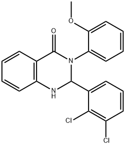 2-(2,3-dichlorophenyl)-3-(2-methoxyphenyl)-1,2-dihydroquinazolin-4-one Struktur