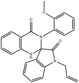 3-(2-methoxyphenyl)-1'-prop-2-enylspiro[1H-quinazoline-2,3'-indole]-2',4-dione Struktur