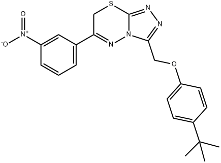 3-[(4-tert-butylphenoxy)methyl]-6-(3-nitrophenyl)-7H-[1,2,4]triazolo[3,4-b][1,3,4]thiadiazine Struktur