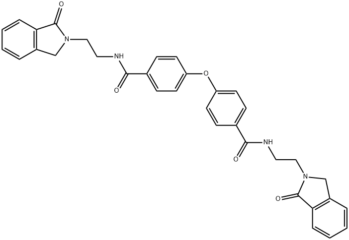 N-[2-(3-oxo-1H-isoindol-2-yl)ethyl]-4-[4-[2-(3-oxo-1H-isoindol-2-yl)ethylcarbamoyl]phenoxy]benzamide Struktur