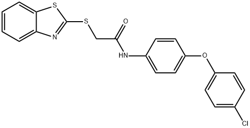 2-(1,3-benzothiazol-2-ylsulfanyl)-N-[4-(4-chlorophenoxy)phenyl]acetamide Struktur