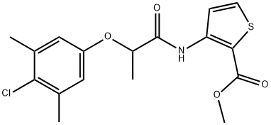 methyl 3-[2-(4-chloro-3,5-dimethylphenoxy)propanoylamino]thiophene-2-carboxylate Struktur