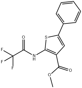 methyl 5-phenyl-2-[(2,2,2-trifluoroacetyl)amino]thiophene-3-carboxylate Struktur