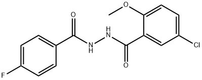 5-chloro-N'-(4-fluorobenzoyl)-2-methoxybenzohydrazide Struktur