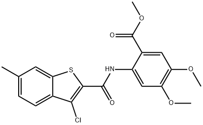 methyl 2-[(3-chloro-6-methyl-1-benzothiophene-2-carbonyl)amino]-4,5-dimethoxybenzoate Struktur