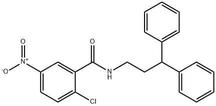 2-chloro-N-(3,3-diphenylpropyl)-5-nitrobenzamide Struktur