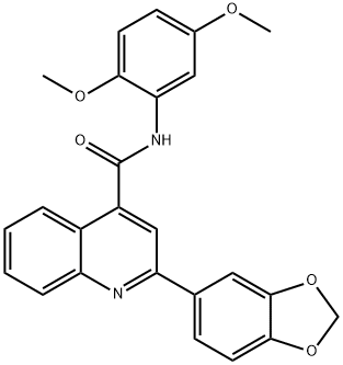 2-(1,3-benzodioxol-5-yl)-N-(2,5-dimethoxyphenyl)quinoline-4-carboxamide Struktur