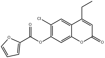 (6-chloro-4-ethyl-2-oxochromen-7-yl) furan-2-carboxylate Struktur