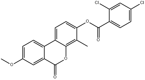 (8-methoxy-4-methyl-6-oxobenzo[c]chromen-3-yl) 2,4-dichlorobenzoate Struktur