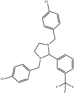 1,3-bis[(4-chlorophenyl)methyl]-2-[3-(trifluoromethyl)phenyl]imidazolidine Struktur