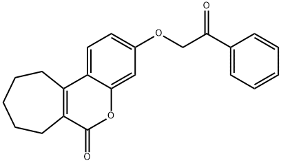 3-phenacyloxy-8,9,10,11-tetrahydro-7H-cyclohepta[c]chromen-6-one Struktur