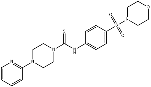 N-(4-morpholin-4-ylsulfonylphenyl)-4-pyridin-2-ylpiperazine-1-carbothioamide Struktur