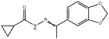 N-[(E)-1-(1,3-benzodioxol-5-yl)ethylideneamino]cyclopropanecarboxamide Struktur