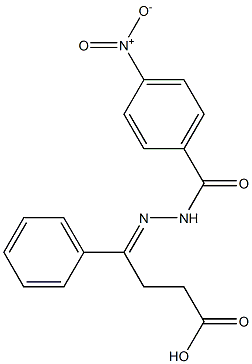 (4E)-4-[(4-nitrobenzoyl)hydrazinylidene]-4-phenylbutanoic acid Struktur