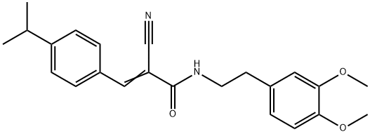 (Z)-2-cyano-N-[2-(3,4-dimethoxyphenyl)ethyl]-3-(4-propan-2-ylphenyl)prop-2-enamide Struktur