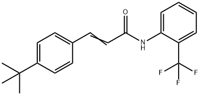 (E)-3-(4-tert-butylphenyl)-N-[2-(trifluoromethyl)phenyl]prop-2-enamide Struktur