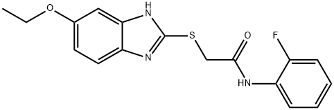 2-[(6-ethoxy-1H-benzimidazol-2-yl)sulfanyl]-N-(2-fluorophenyl)acetamide Struktur