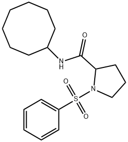 1-(benzenesulfonyl)-N-cyclooctylpyrrolidine-2-carboxamide Struktur