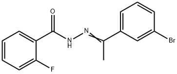 N-[(E)-1-(3-bromophenyl)ethylideneamino]-2-fluorobenzamide Struktur