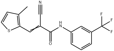 (E)-2-cyano-3-(3-methylthiophen-2-yl)-N-[3-(trifluoromethyl)phenyl]prop-2-enamide Struktur