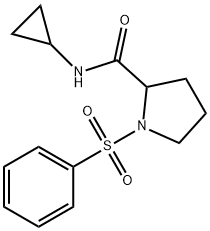 1-(benzenesulfonyl)-N-cyclopropylpyrrolidine-2-carboxamide Struktur