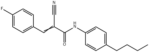 (Z)-N-(4-butylphenyl)-2-cyano-3-(4-fluorophenyl)prop-2-enamide Struktur