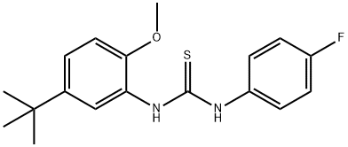 1-(5-tert-butyl-2-methoxyphenyl)-3-(4-fluorophenyl)thiourea Struktur