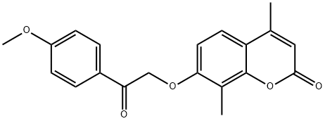 7-[2-(4-methoxyphenyl)-2-oxoethoxy]-4,8-dimethylchromen-2-one Struktur