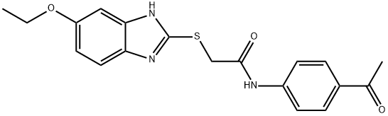 N-(4-acetylphenyl)-2-[(6-ethoxy-1H-benzimidazol-2-yl)sulfanyl]acetamide Struktur