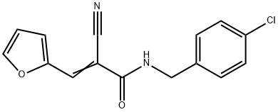 (Z)-N-[(4-chlorophenyl)methyl]-2-cyano-3-(furan-2-yl)prop-2-enamide Struktur