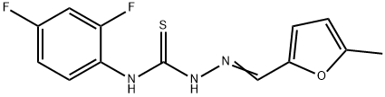 1-(2,4-difluorophenyl)-3-[(E)-(5-methylfuran-2-yl)methylideneamino]thiourea Struktur