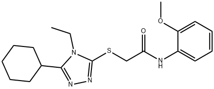 2-[(5-cyclohexyl-4-ethyl-1,2,4-triazol-3-yl)sulfanyl]-N-(2-methoxyphenyl)acetamide Struktur