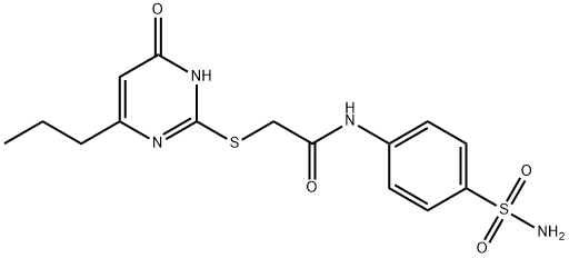 2-[(4-oxo-6-propyl-1H-pyrimidin-2-yl)sulfanyl]-N-(4-sulfamoylphenyl)acetamide Struktur